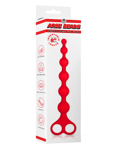 NMC 8 INCH RIBBED SILICONE ANAL BEADS RED